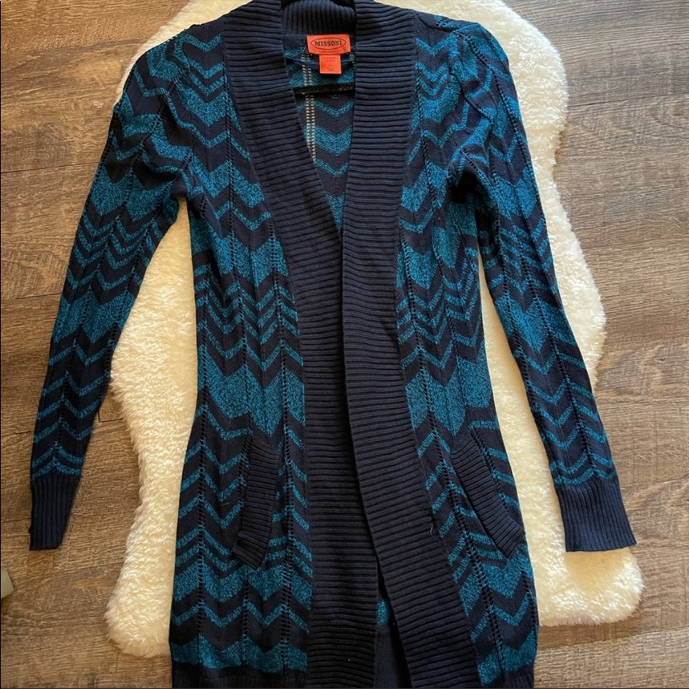Missoni for Target Blue Chevron Cardigan size XS